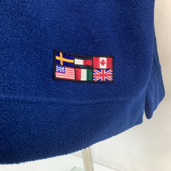 Tommy Hilfiger Outdoors Spell Out Fleece Jacket Vtg 90s Striped Embroidered L - Picture 5 of 6